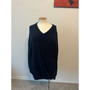 Daniel Cremieux  Cashmere Navy Blue V-Neck Sweater